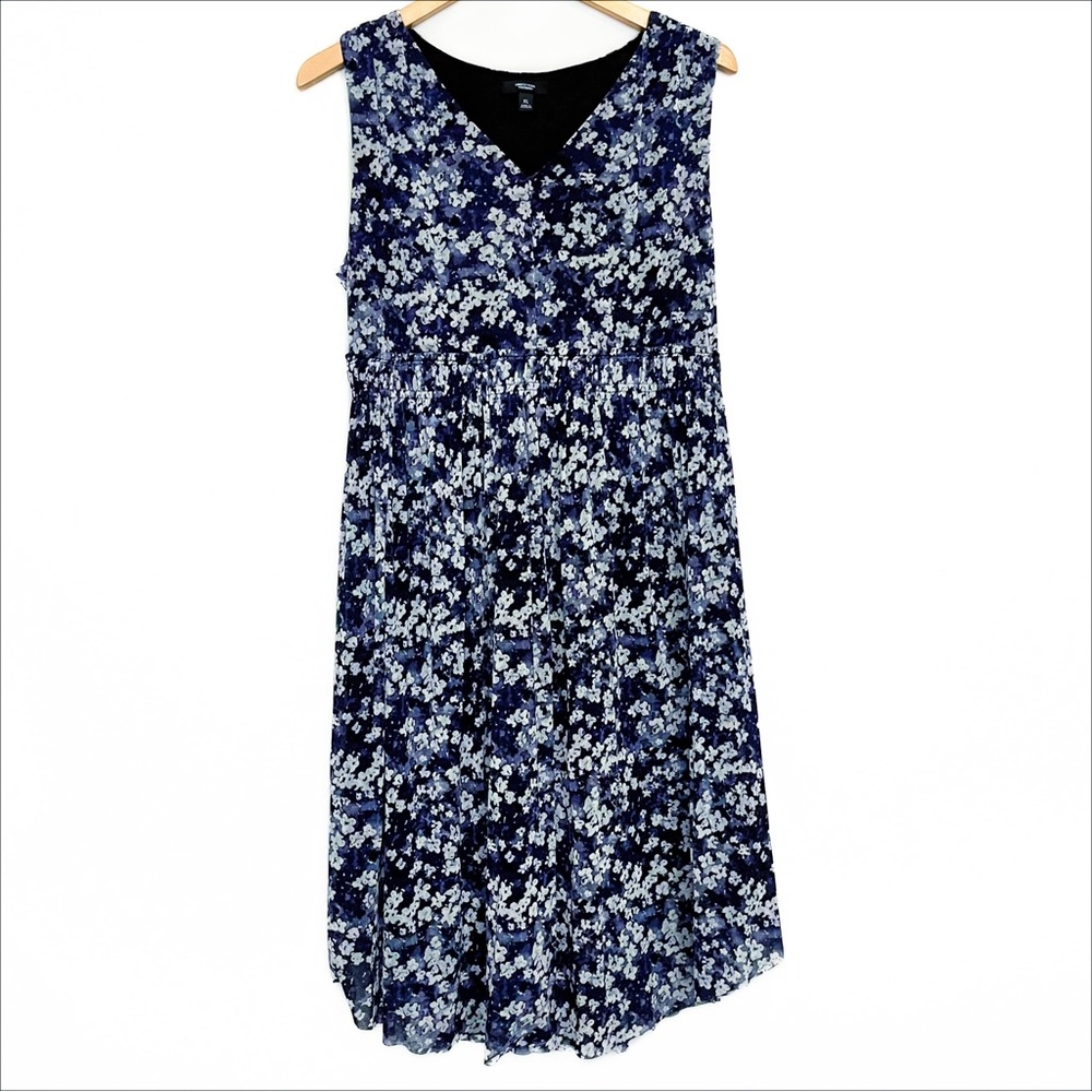 Simply Vera VeraWang Navy Floral Sleeveless Lined Dress